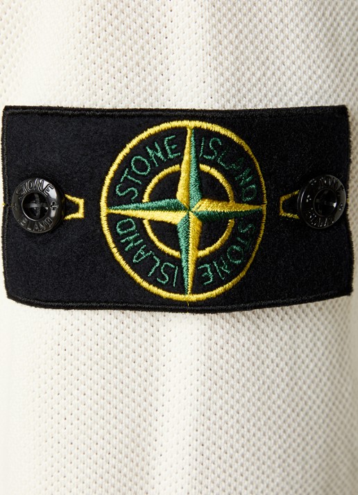 Stone Island S00B5 fijngebreide trui met logoborduring - detail 4 ivoor