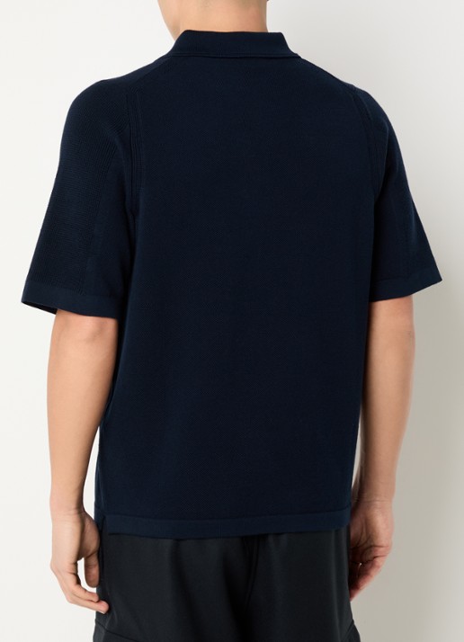Stone Island S00B5 regular fit polo met logo - achterkant donkerblauw