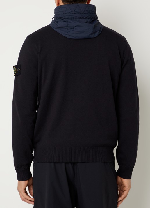 Stone Island S00B9 reversible jack met steekzakken - achterkant 4 donkerblauw