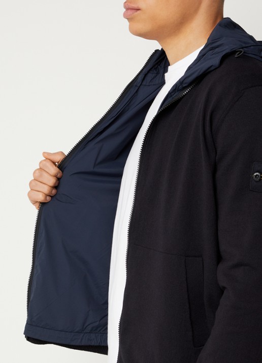 Stone Island S00B9 reversible jack met steekzakken - detail 2 donkerblauw