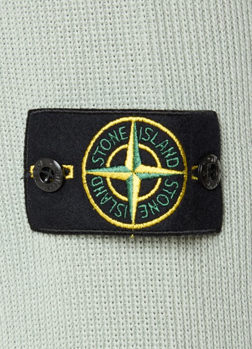Stone Island S00D8 fijngebreide trui met logo - detail 4 lindegroen