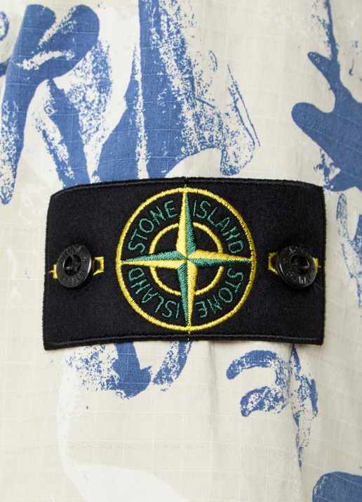 Stone Island S00E1 regular fit overhemd met print en opgestikte zakken - detail 5 beige