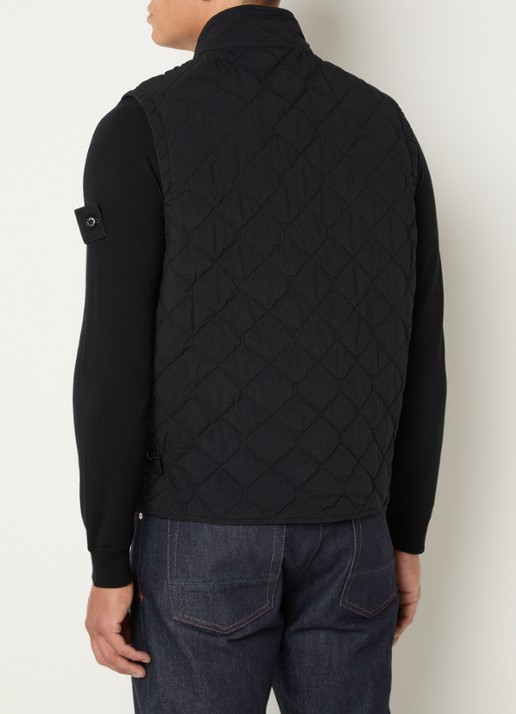 Stone Island S00F6 gewatteerde bodywarmer met quilt patroon - achterkant 6 zwart