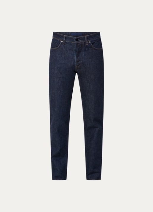 Stone Island S00J7 straight leg jeans met donkere wassing - voorkant 4 indigo