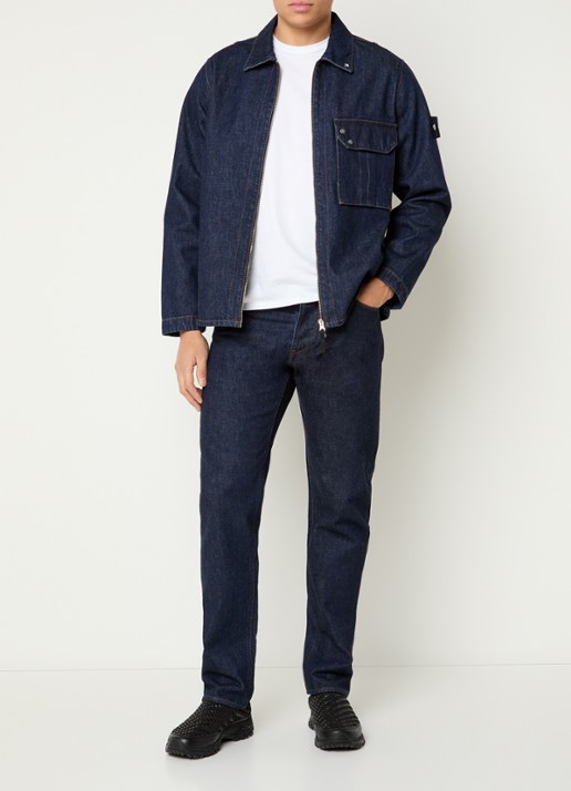 Stone Island S00J7 straight leg jeans met donkere wassing - voorkant 5 indigo