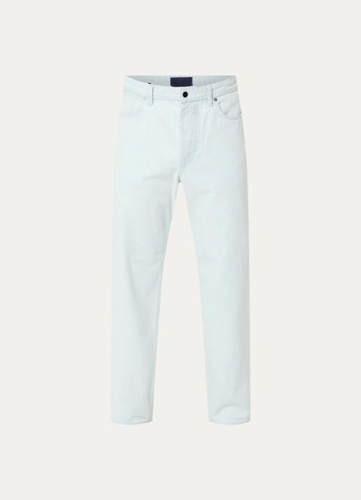 Stone Island S00J9 Loose fit jeans met lichte wassing - voorkant lichtblauw