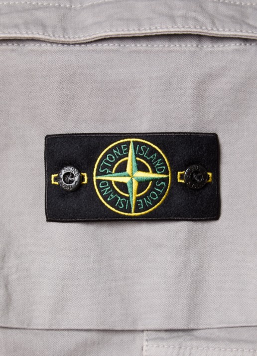 Stone Island S00L1 tapered fit cargobroek met steekzakken en logo - detail 4 grijs