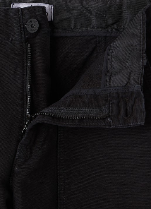 Stone Island S01014 straight fit cargobroek met logo - detail zwart