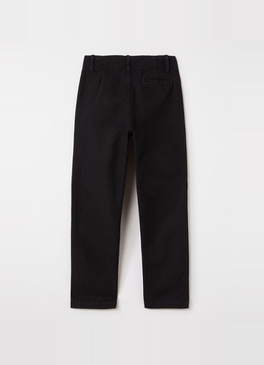 Stone Island S01014 straight fit cargobroek met logo - voorkant 3 zwart