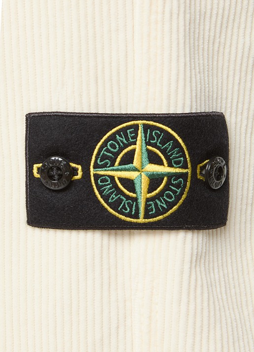 Stone Island S0212 straight fit broek van corduroy - detail 6 creme