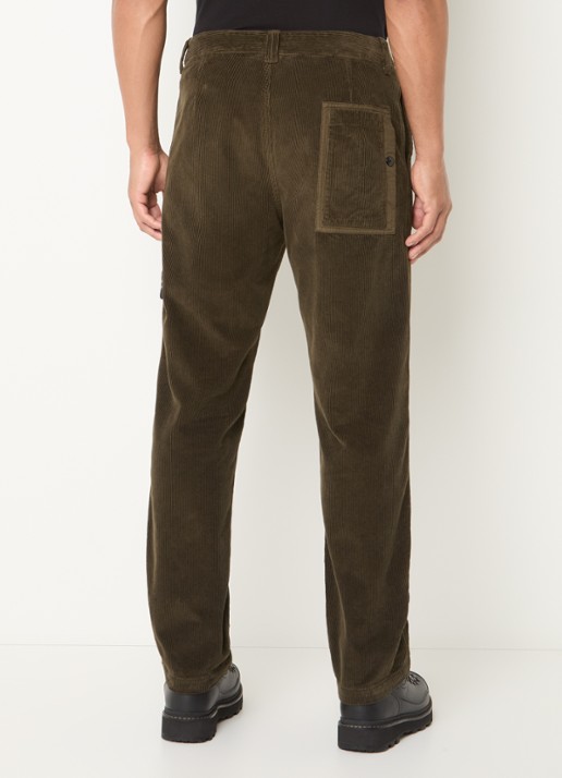 Stone Island S0212 straight fit broek van corduroy - achterkant 4 donkerbruin