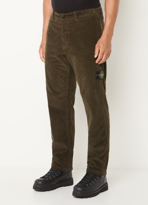 Stone Island S0212 straight fit broek van corduroy