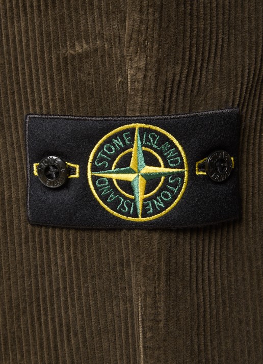 Stone Island S0212 straight fit broek van corduroy - detail 3 donkerbruin