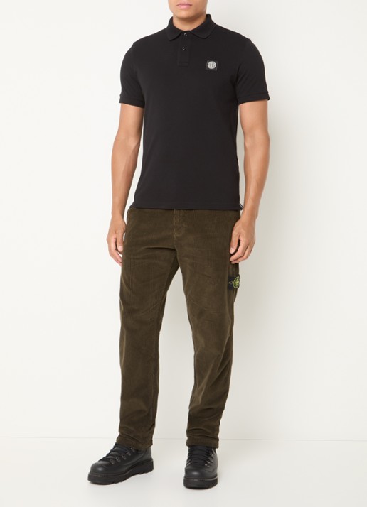 Stone Island S0212 straight fit broek van corduroy - voorkant 6 donkerbruin