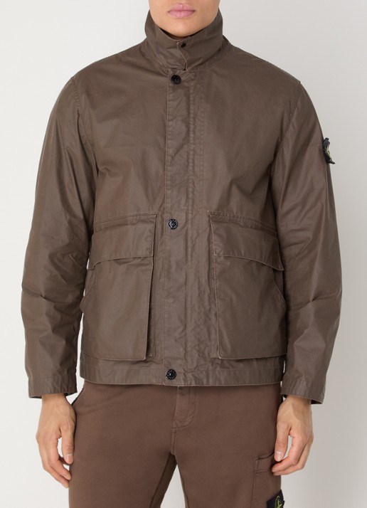 Stone Island S0290 Jack met klepzakken en logo - detail 4 donkerbruin
