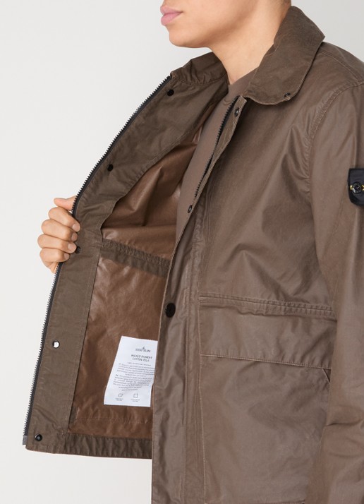 Stone Island S0290 Jack met klepzakken en logo - detail 5 donkerbruin