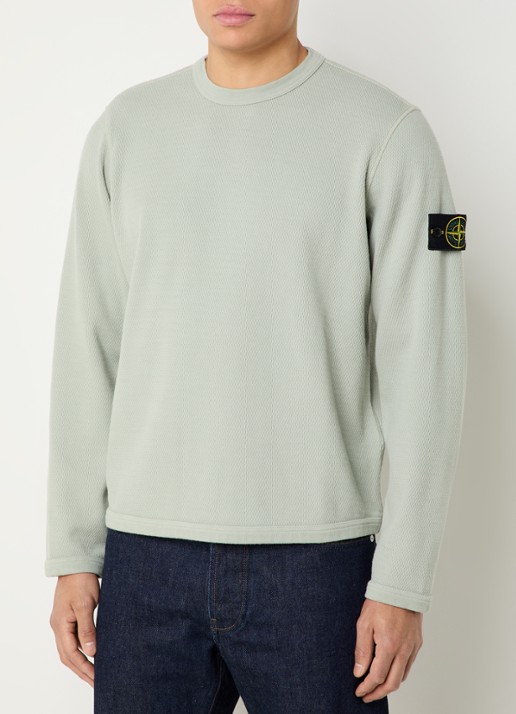 Stone Island S0297 sweater met logo - detail 4 lichtgroen