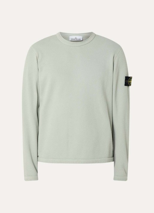 Stone Island S0297 sweater met logo - voorkant lichtgroen
