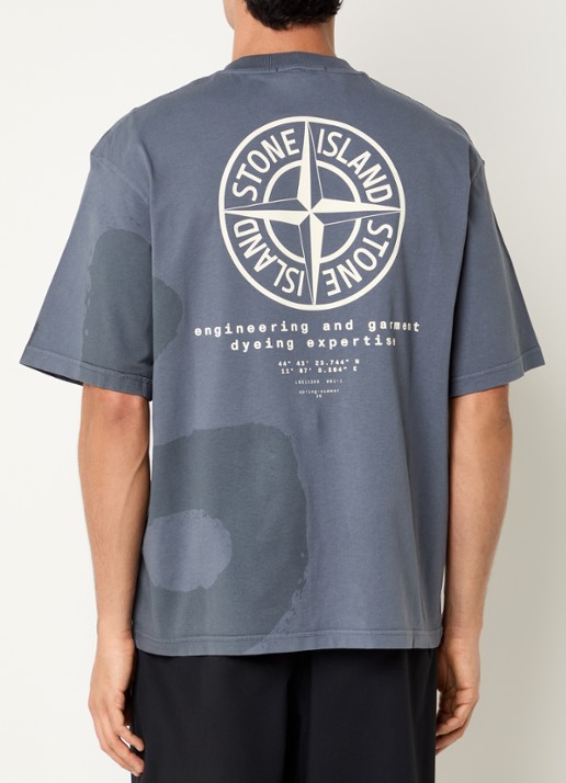 Stone Island S0365 T-shirt met logo- en backprint