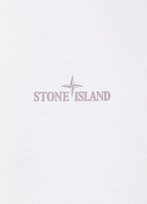 Stone Island S0374 T-shirt met logo- en backprint - detail 4 wit