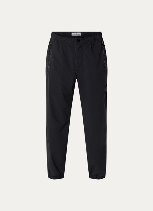 Stone Island S0375 straight fit cargobroek met steekzakken en logo - voorkant 5 zwart
