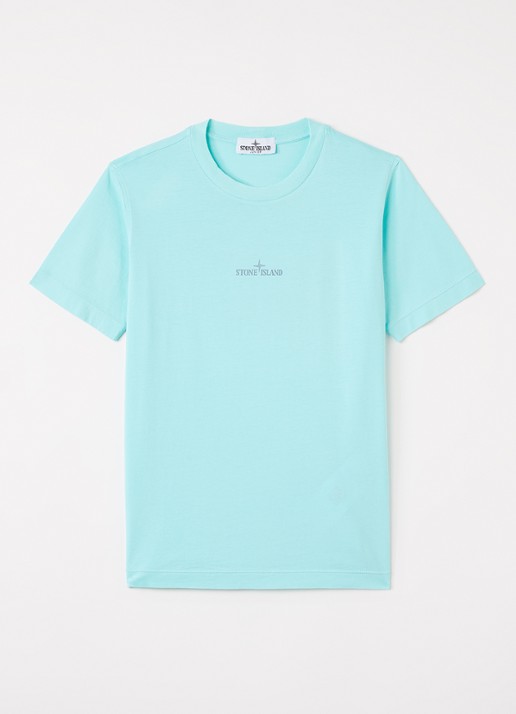 Stone Island S0377 T-shirt met logo- en backprint