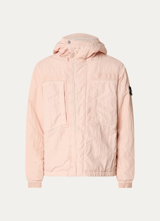 Stone Island S0405 jack met capuchon en logo - voorkant 5 roze
