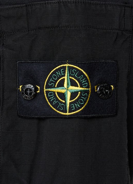Stone Island S0410 sweater met opgestikte zak en logoborduring - detail 3 zwart