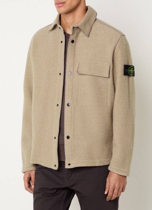 Stone Island S0461 overshirt in wolblend met logo