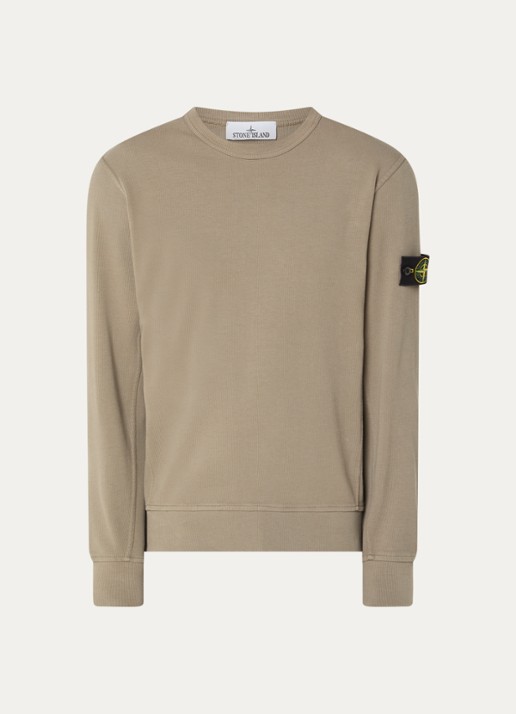 Stone Island S0472 sweater met logo - voorkant 3 legergroen