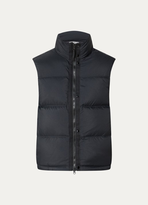 Stone Island S0483 gewatteerde bodywarmer met donsvulling - voorkant zwart