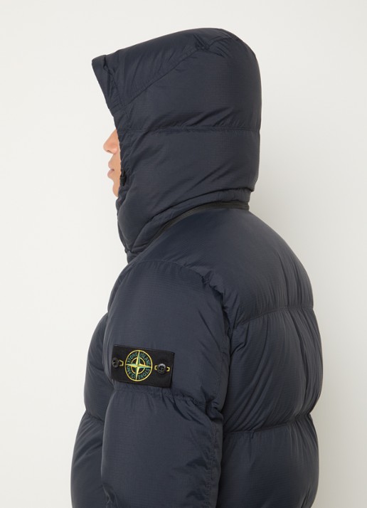 Stone Island S0483 puffer jack met donsvulling en afneembare capuchon - detail 4 donkerblauw