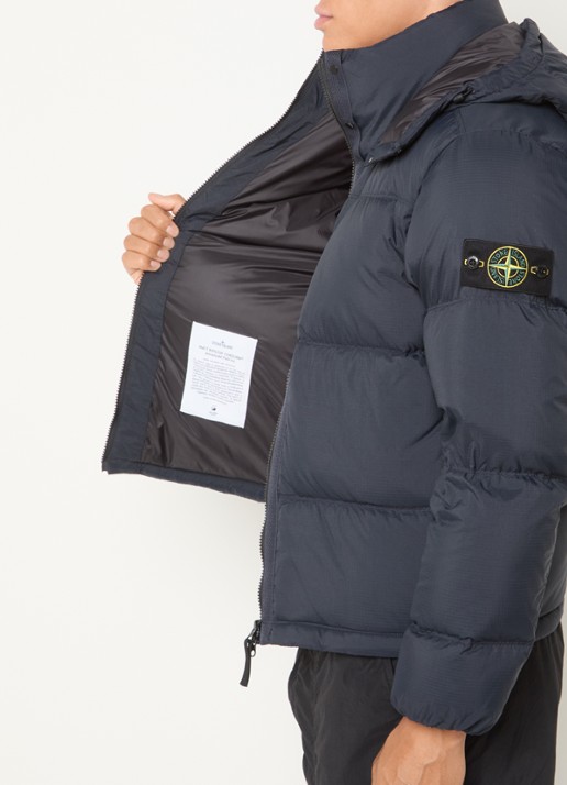 Stone Island S0483 puffer jacket met donsvulling en afneembare capuchon - detail 6 donkerblauw