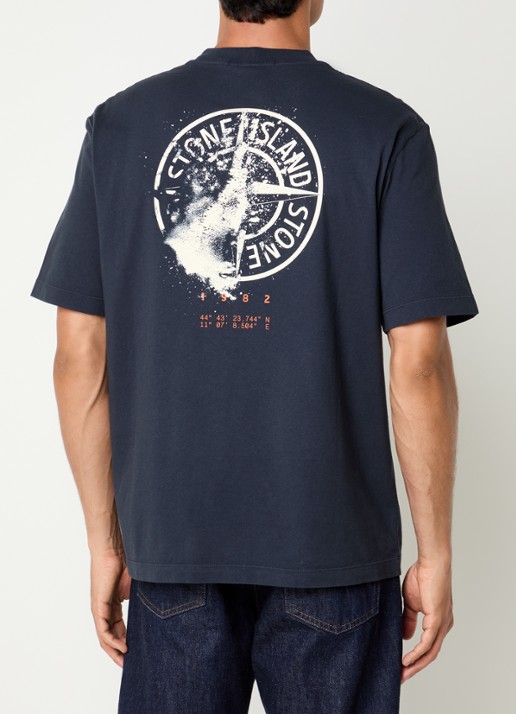 Stone Island S0534 T-shirt met logo- en backprint