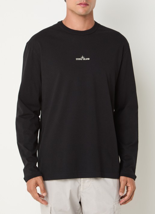Stone Island S0535 longsleeve met logoprint - achterkant 5 zwart