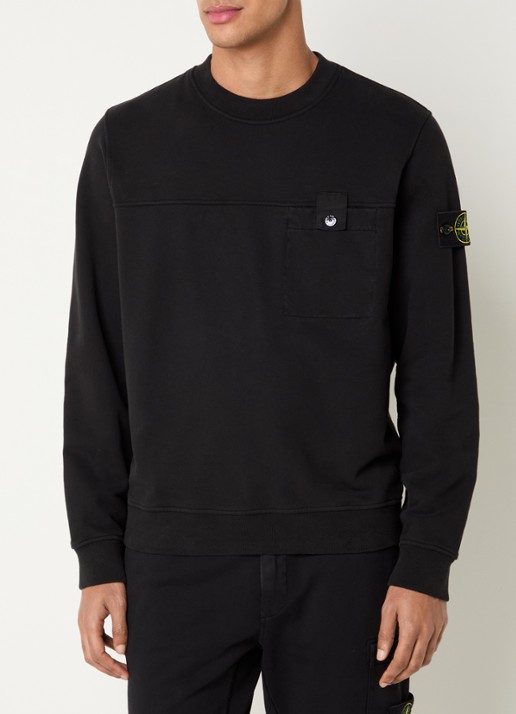Stone Island S0A20 sweater met logo en borstzak