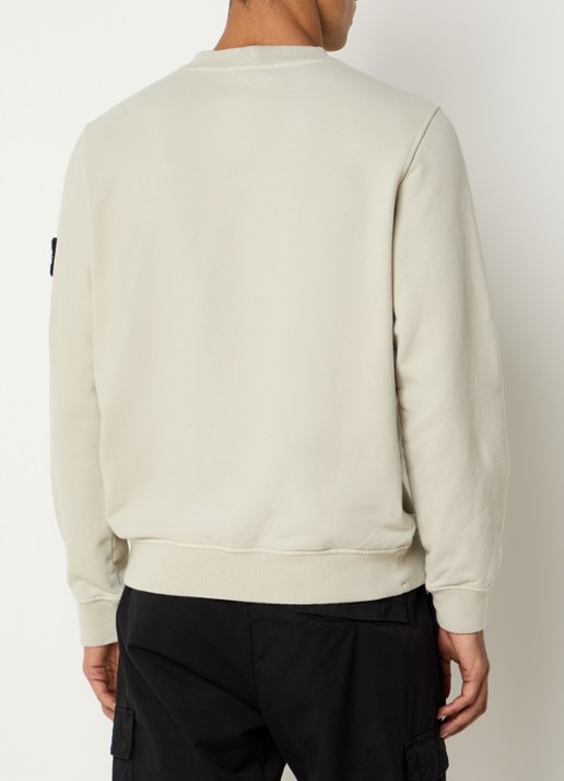Stone Island S0A20 sweater met logo en borstzak - achterkant 3 zand