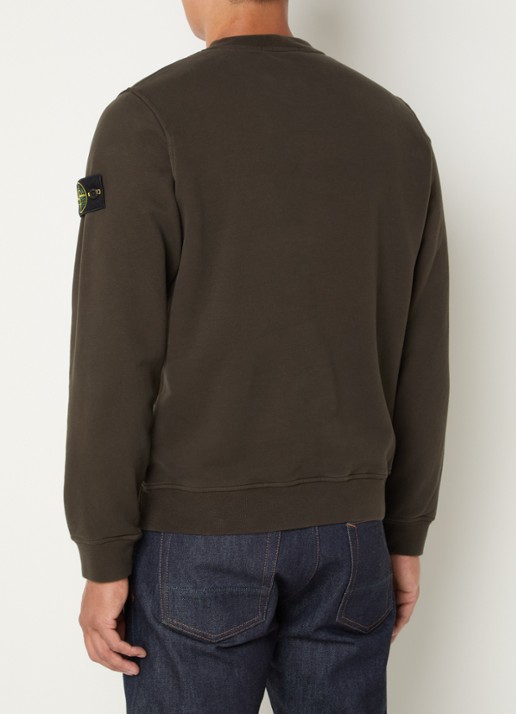Stone Island S0A20 sweater met logo en borstzak - achterkant 5 bruin