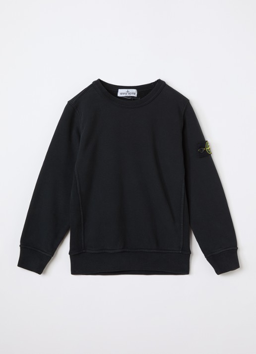 Stone Island S0A20 sweater met logo - voorkant 2 zwart