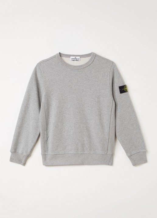 Stone Island S0A20 sweater met logo - voorkant 2 grijsmele
