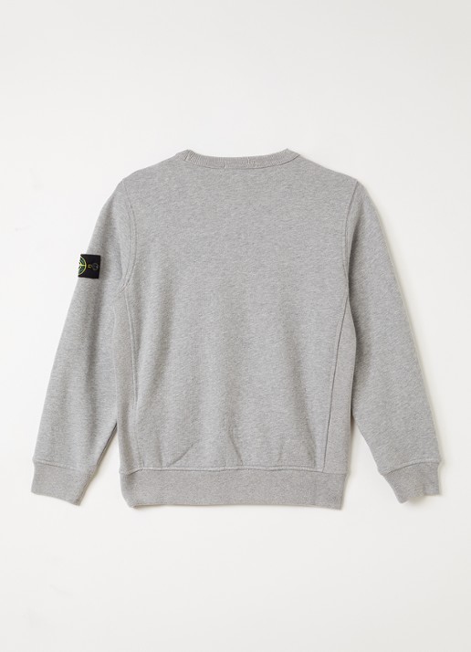 Stone Island S0A20 sweater met logo - voorkant 3 grijsmele