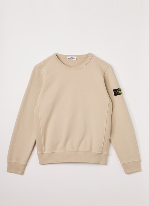Stone Island S0A20 sweater met logo - voorkant zand