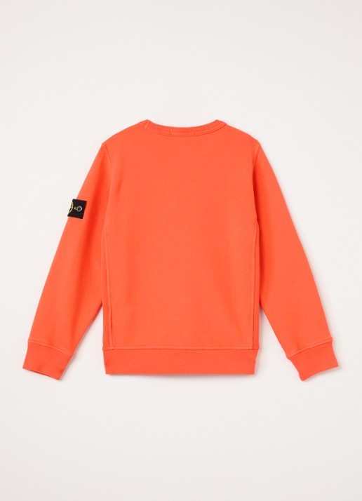 Stone Island S0A20 sweater met logo - voorkant 3 oranjerood