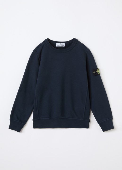 Stone Island S0A20 sweater met logo - voorkant blauw
