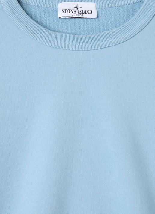 Stone Island S0A20 sweater met logo - detail lichtblauw