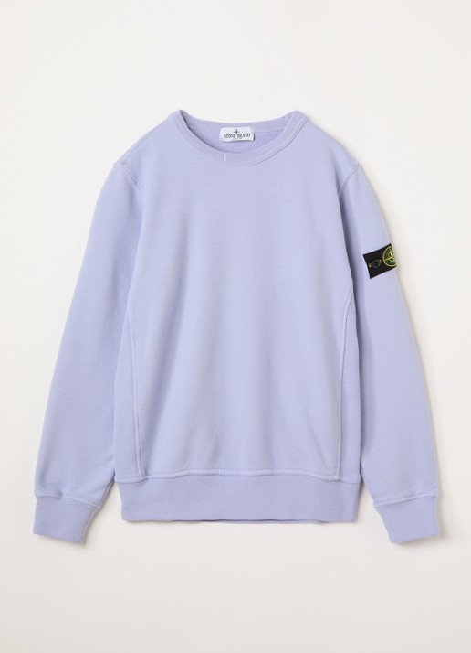 Stone Island S0A20 sweater met logo - voorkant lila