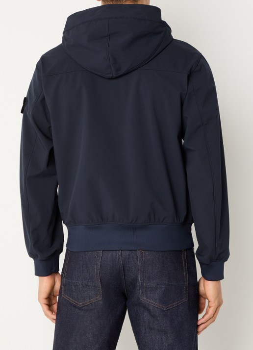 Stone Island S0A22 jack met capuchon en logo - achterkant donkerblauw