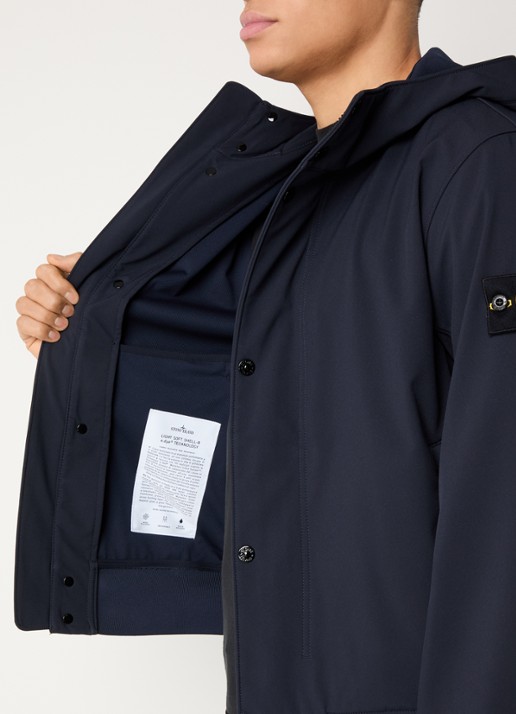 Stone Island S0A22 jack met capuchon en logo - detail 6 donkerblauw