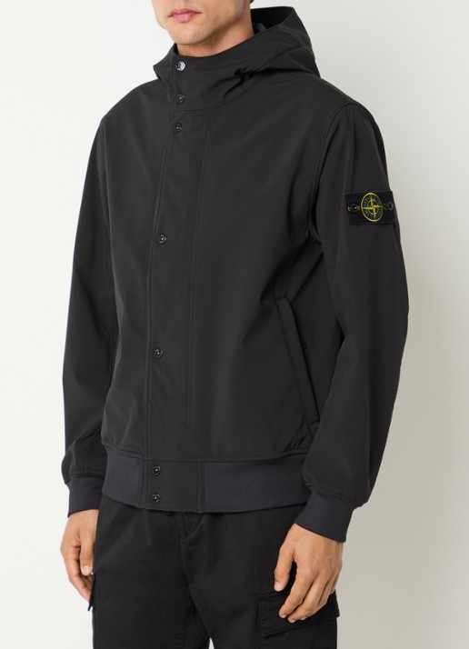 Stone Island S0A22 softshell jack met capuchon en ritszakken