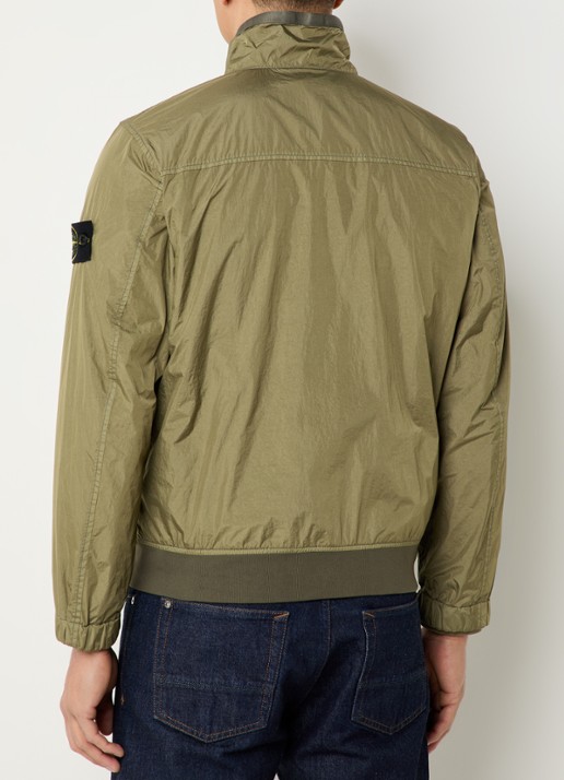 Stone Island S0A23 bomberjack met opstaande kraag - achterkant mosgroen